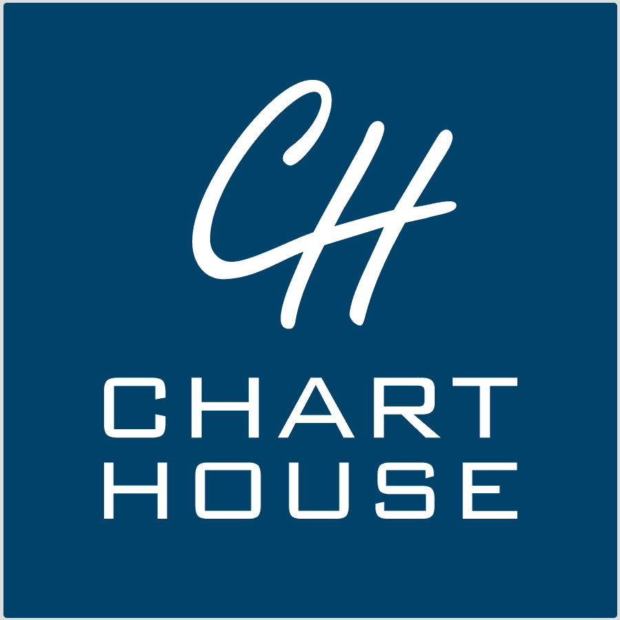 Logo for Chart House featuring the letters "CH" and the text "CHART HOUSE."
